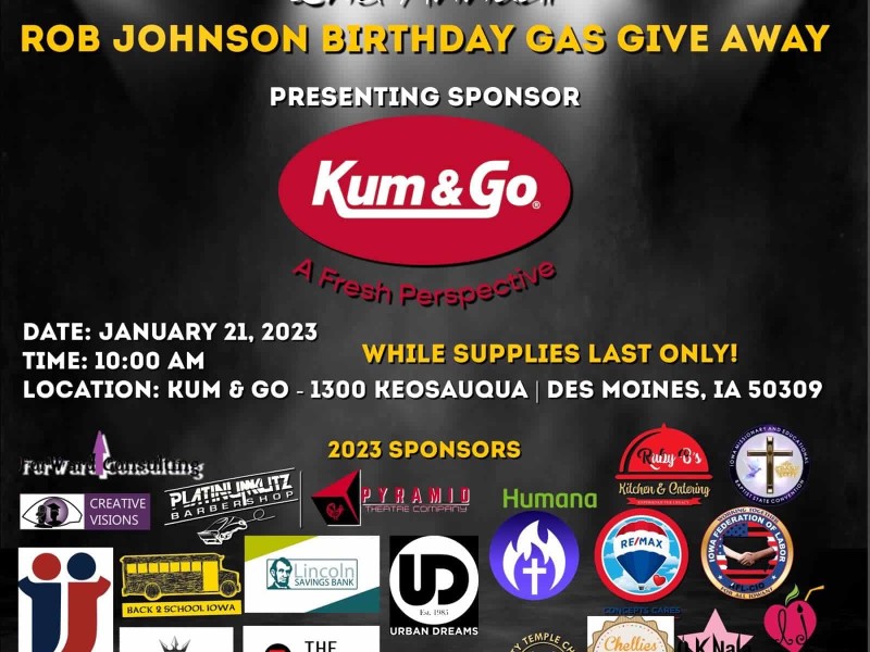 Rob Johnson Gas Give Away flier
